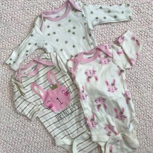 Like New! Set of 3 Gerber Sparkle LS Onesies